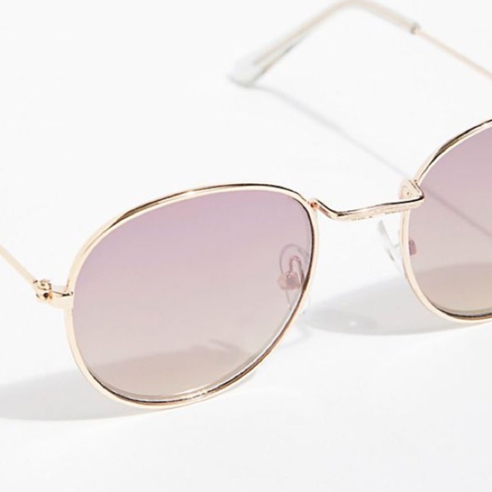 Far Out Round SUNGLASSES Orchid Gold Purple Mirror - Picture 3 of 7